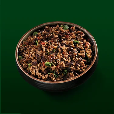 A bowl of rice and beans